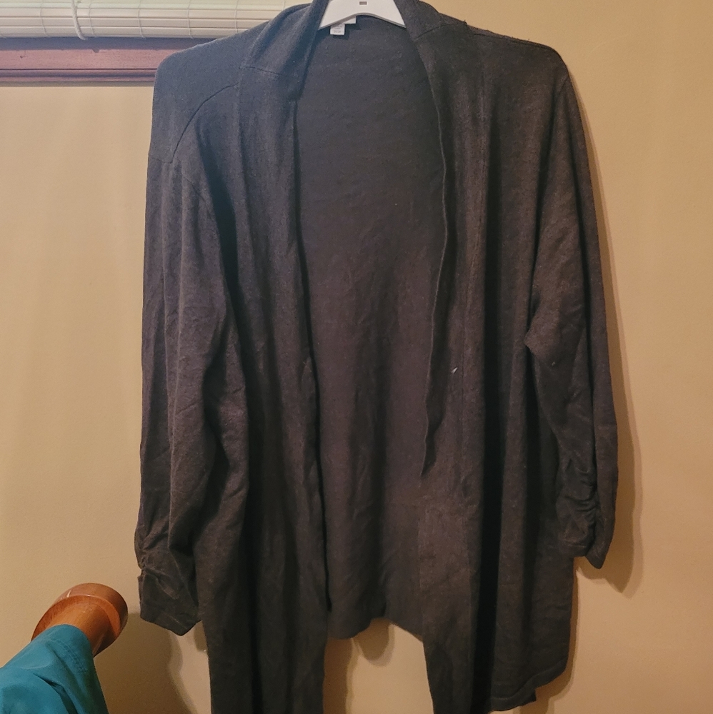 Brown Quarter Sleeve Cardigan